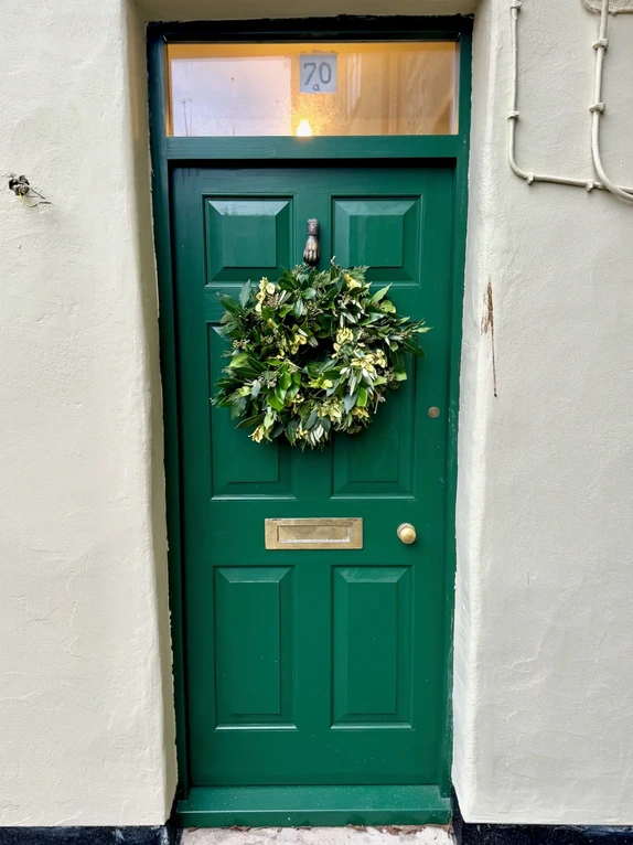 Traditional frame and panel timber front exterior door handcrafted by a joiner