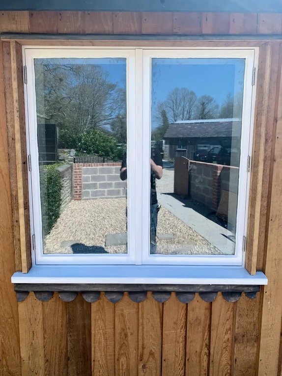 Traditional bespoke timber casement window frame custom fabricated and installed